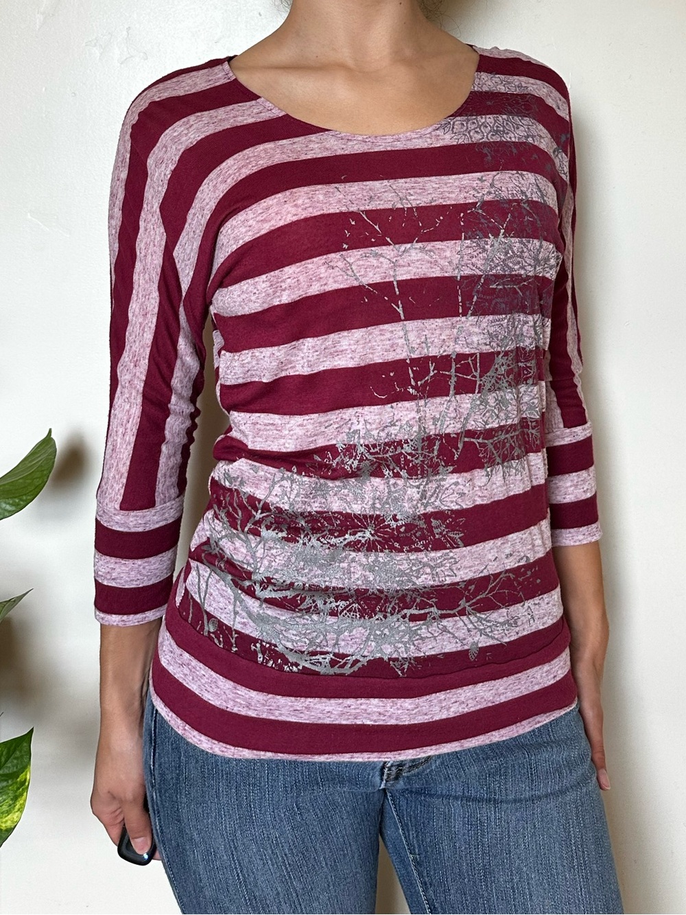 Mudd Striped Scoop Neck Top